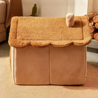 Cozy Warm Washable Pet Bed for Cats & Small Dogs - Removable Cover Easy to Clean, Classic Cat Cave Nest Design, Soft Plush Pet House Perfect for Home, Travel & Napping, Ideal for Kittens Puppies & Small Breed Pets Winter Comfort Blankets