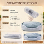 Comhoma Orthopedic Dog Bed & Cat Bed, 360° Bolstered Cuddler Pet Bed with Non-Slip Bottom, Granular Sponge Soft Washable Nest Bed for Small Medium Large Dogs & Cats, Multiple Sizes