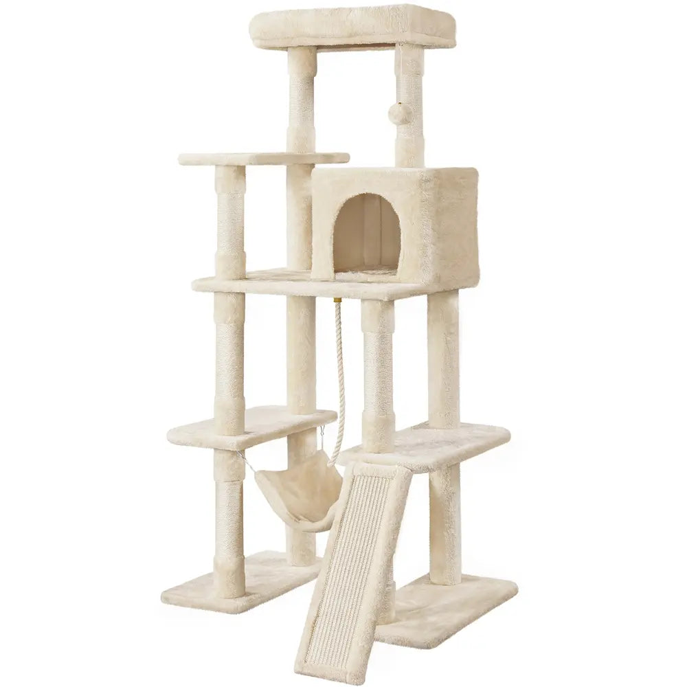 Costoffs 63In Cat Tree – Multi-Level Indoor Play Tower with Scratching Posts & Cat Condo, Pet Furniture, Activity Center