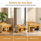 Durable Vertical Cat Scratching Post & Playhouse - Multi-Functional TV Design, Scratch-Resistant Cat Claw Toy for Active Kittens and Cats