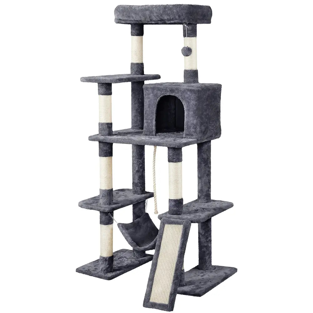 Costoffs 63In Cat Tree – Multi-Level Indoor Play Tower with Scratching Posts & Cat Condo, Pet Furniture, Activity Center