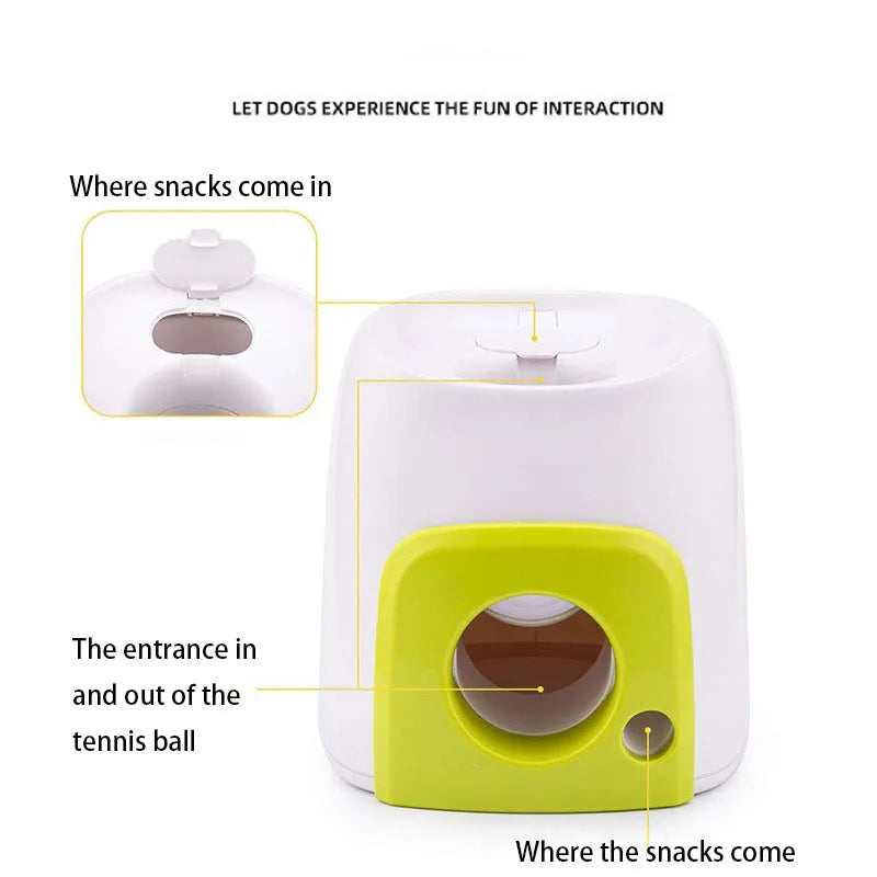 Interactive Training Snack Reward Machine Feeder No Plug-In Tennis Ball Launcher Leakage Toy Pet Leakage Reward Device