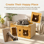 Durable Vertical Cat Scratching Post & Playhouse - Multi-Functional TV Design, Scratch-Resistant Cat Claw Toy for Active Kittens and Cats