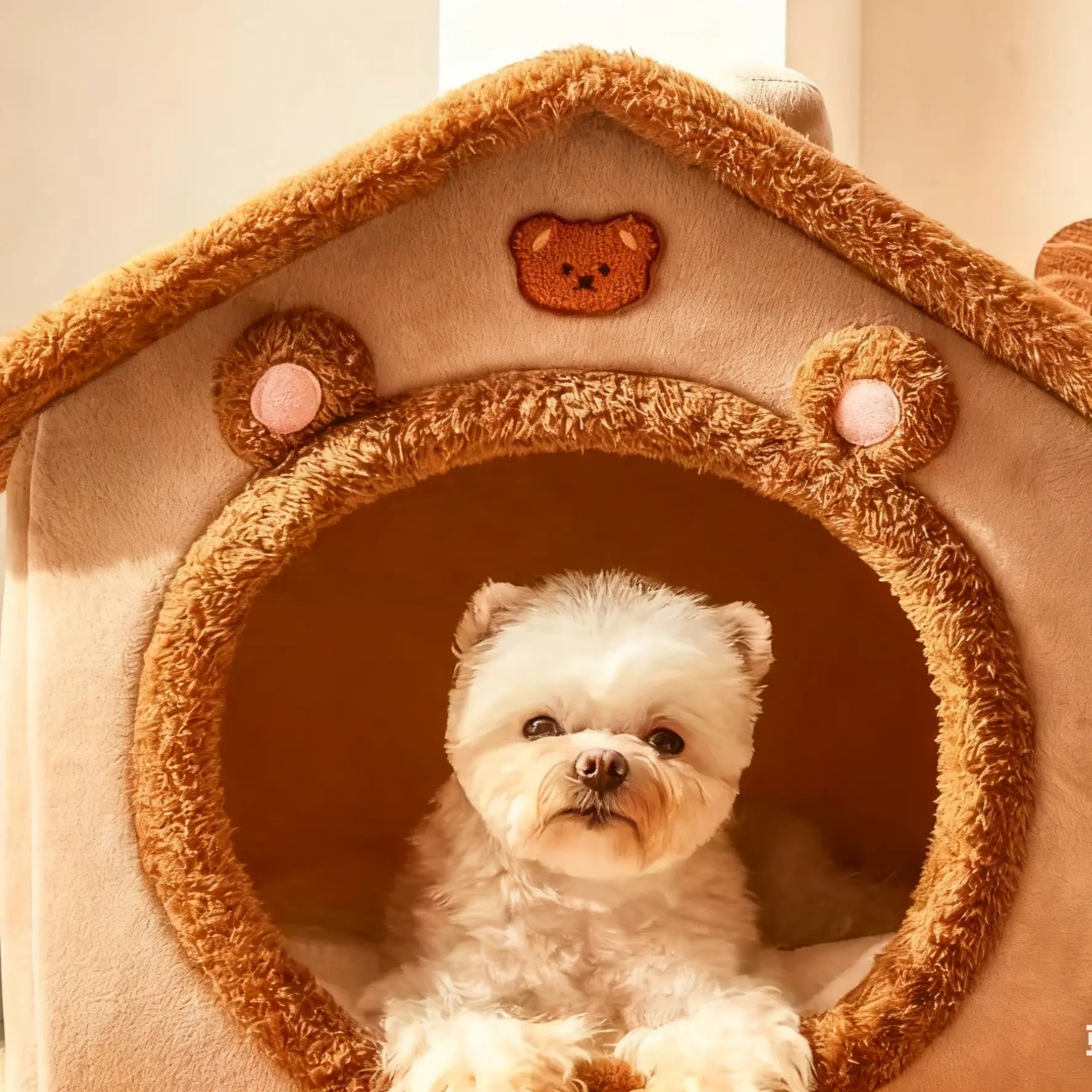 Cozy Warm Washable Pet Bed for Cats & Small Dogs - Removable Cover Easy to Clean, Classic Cat Cave Nest Design, Soft Plush Pet House Perfect for Home, Travel & Napping, Ideal for Kittens Puppies & Small Breed Pets Winter Comfort Blankets