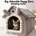 Cozy Warm Washable Pet Bed for Cats & Small Dogs - Removable Cover Easy to Clean, Classic Cat Cave Nest Design, Soft Plush Pet House Perfect for Home, Travel & Napping, Ideal for Kittens Puppies & Small Breed Pets Winter Comfort Blankets