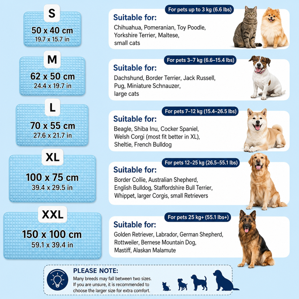 Kühlmatte Für Hunde - 2026 Neu Selbstkühlende Haustiermatte, Waschbar, Tragbar, Aus Eisseide, Selbstkühlend, Faltbar, Hundekühlmatte Haustiere Matte Kühlpads Für Katen Und Hunde