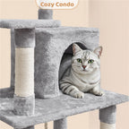 Costoffs 63In Cat Tree – Multi-Level Indoor Play Tower with Scratching Posts & Cat Condo, Pet Furniture, Activity Center