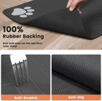Clutter-Free Pet Feeding Mat, Keeps Clean, Striped Dark Gray Dispenser Mat for Dogs and Cats (12"X20", Striped Look)