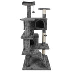 Superdeal Pets 53-Inch Multi-Level Cat Tree with Natural Sisal Scratcher, Vertical Scratcher, Condo Tower, Playhouse, Cave, Climbing Ladders for Climbing, Playing & Cozy Sleeping - Dark Gray