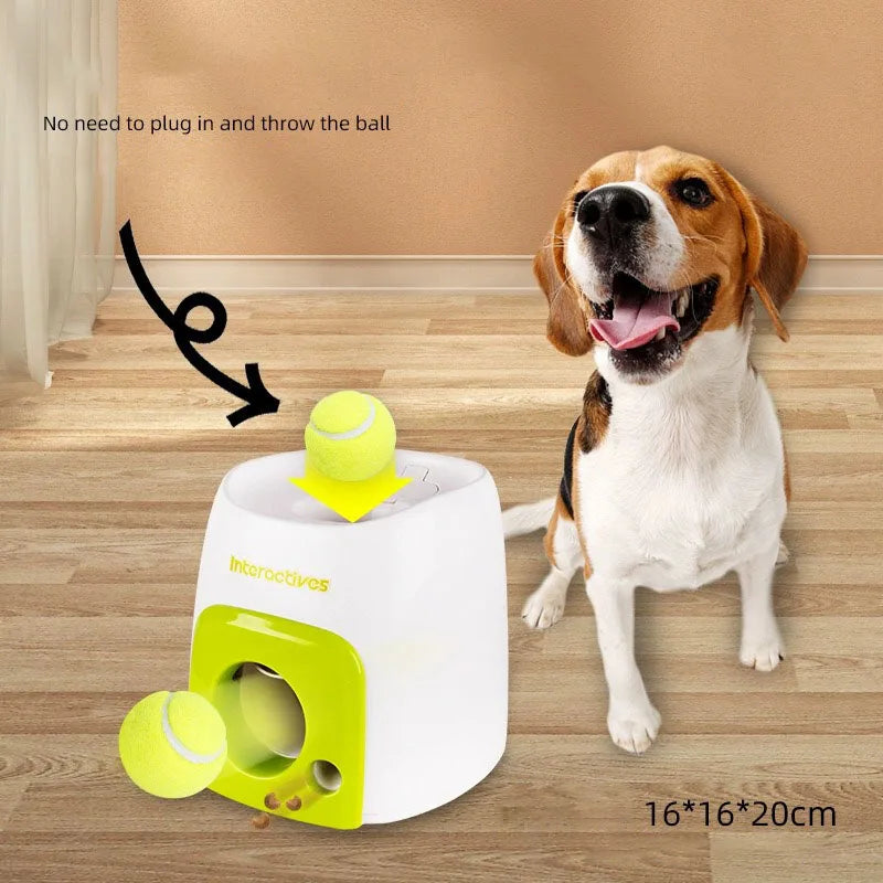 Interactive Training Snack Reward Machine Feeder No Plug-In Tennis Ball Launcher Leakage Toy Pet Leakage Reward Device
