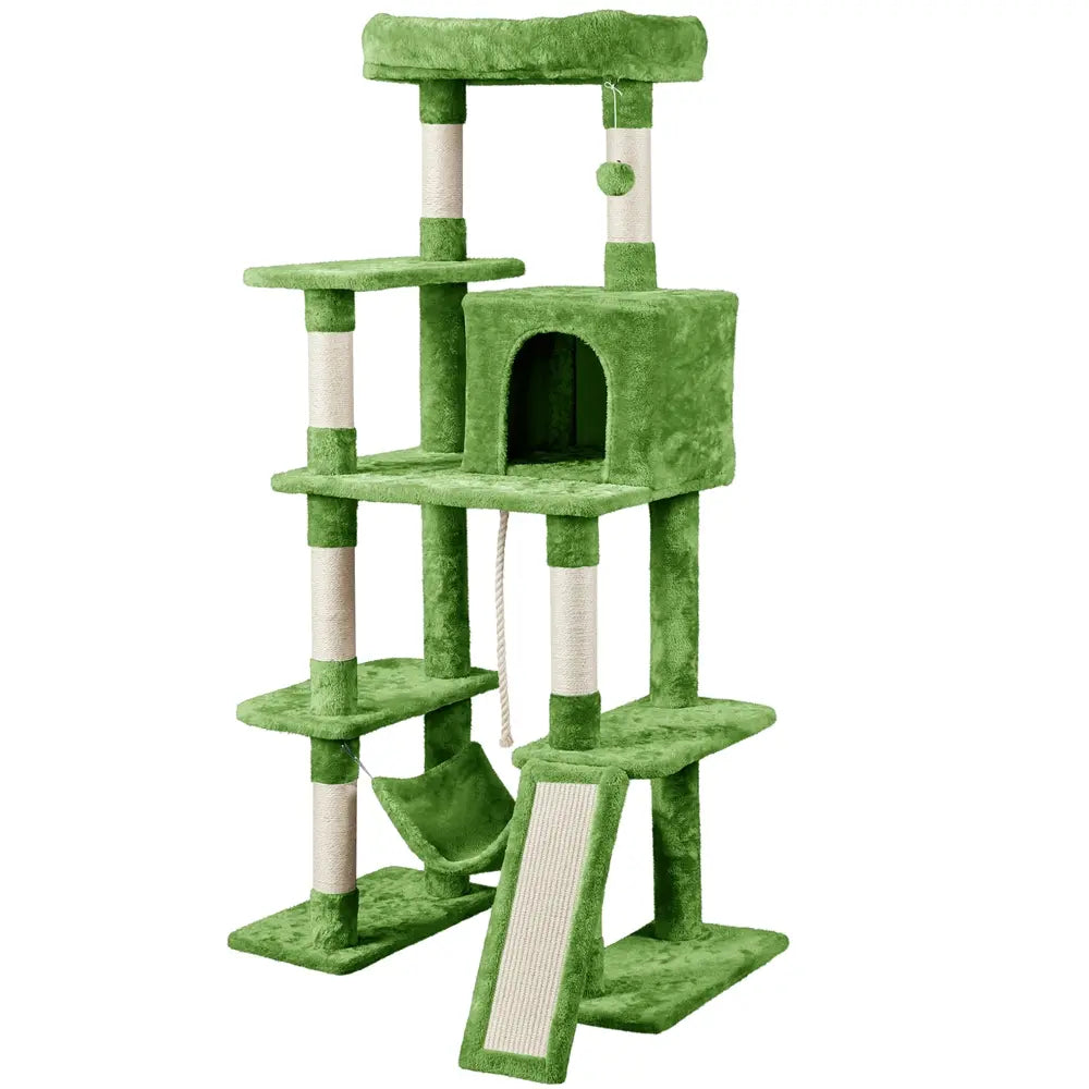 Costoffs 63In Cat Tree – Multi-Level Indoor Play Tower with Scratching Posts & Cat Condo, Pet Furniture, Activity Center