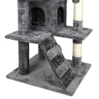 Superdeal Pets 53-Inch Multi-Level Cat Tree with Natural Sisal Scratcher, Vertical Scratcher, Condo Tower, Playhouse, Cave, Climbing Ladders for Climbing, Playing & Cozy Sleeping - Dark Gray