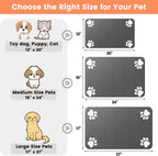 Clutter-Free Pet Feeding Mat, Keeps Clean, Striped Dark Gray Dispenser Mat for Dogs and Cats (12"X20", Striped Look)
