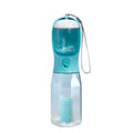 Portable Water Bottle for Dogs, 3 in 1 Pet Travel Bowl Dispenser with Food Treat Container & Poop Bag Holder, Summer Outdoor Walking Hiking Accessories for Large Dog on the Go - Blue, 20Oz