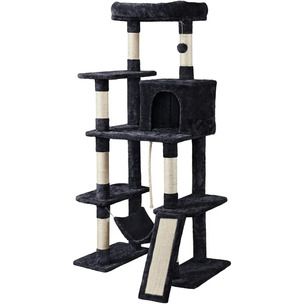 Costoffs 63In Cat Tree – Multi-Level Indoor Play Tower with Scratching Posts & Cat Condo, Pet Furniture, Activity Center