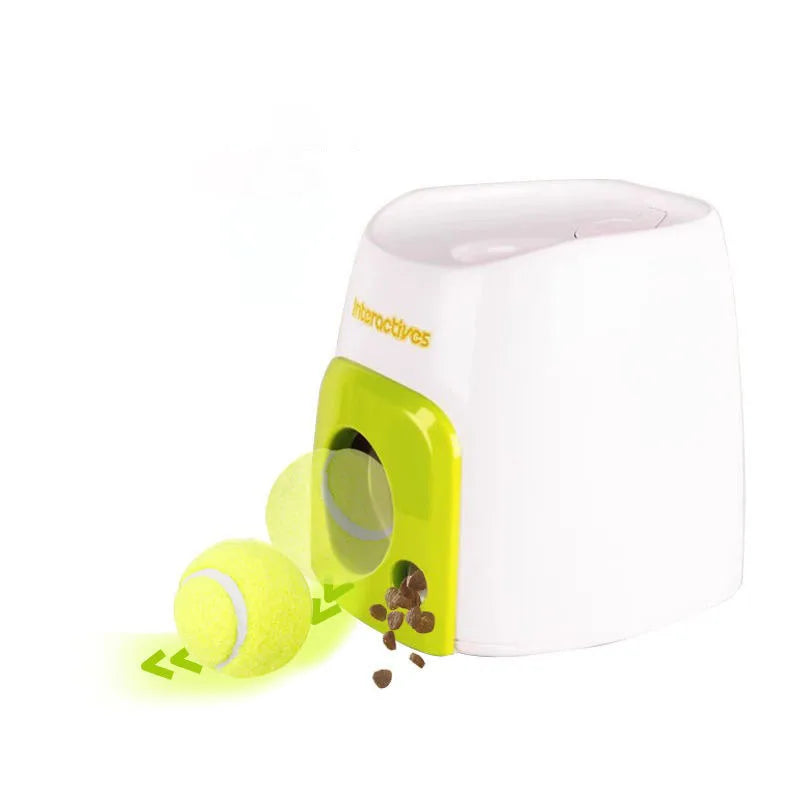 Interactive Training Snack Reward Machine Feeder No Plug-In Tennis Ball Launcher Leakage Toy Pet Leakage Reward Device