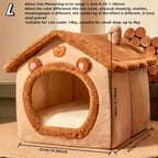 Cozy Warm Washable Pet Bed for Cats & Small Dogs - Removable Cover Easy to Clean, Classic Cat Cave Nest Design, Soft Plush Pet House Perfect for Home, Travel & Napping, Ideal for Kittens Puppies & Small Breed Pets Winter Comfort Blankets