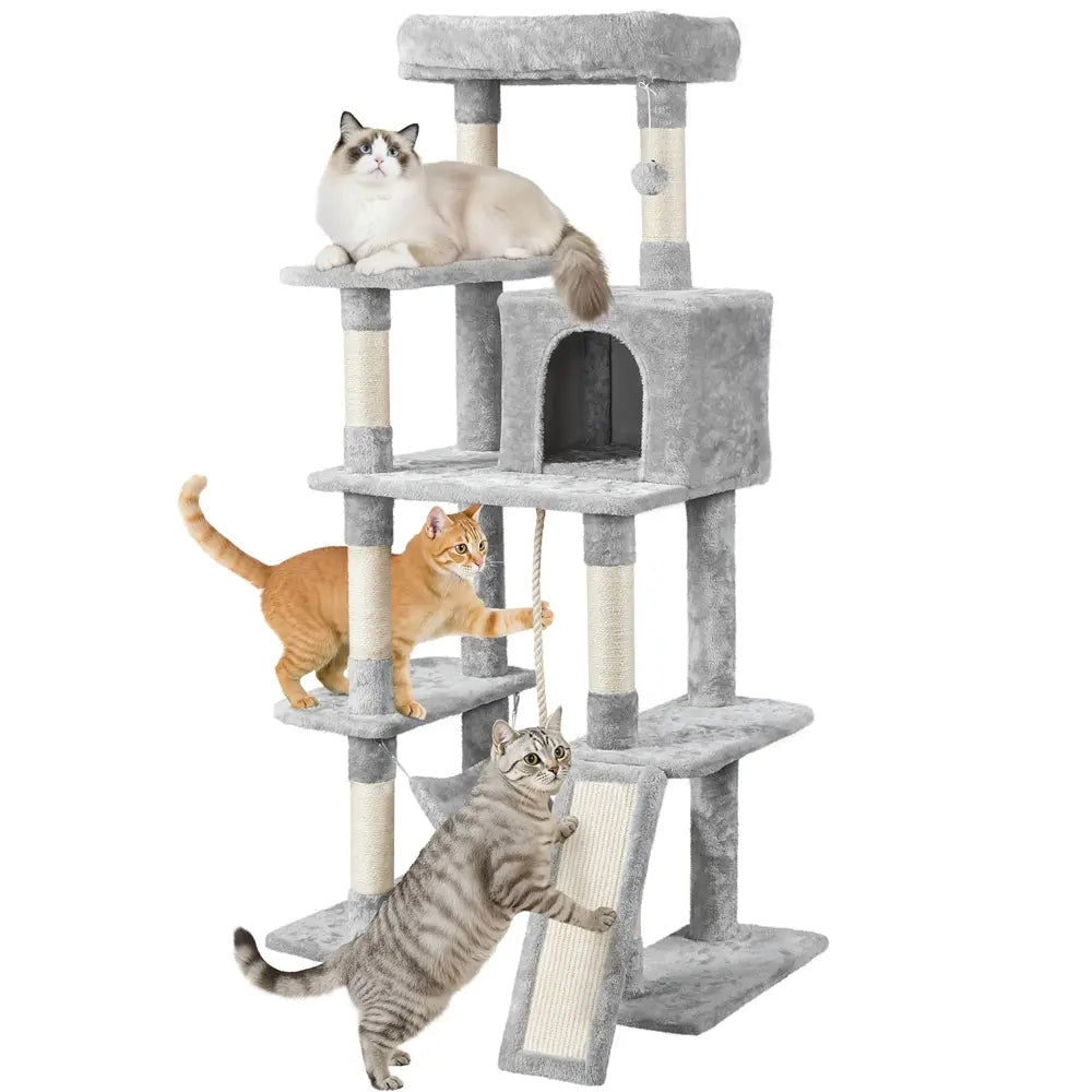 Costoffs 63In Cat Tree – Multi-Level Indoor Play Tower with Scratching Posts & Cat Condo, Pet Furniture, Activity Center