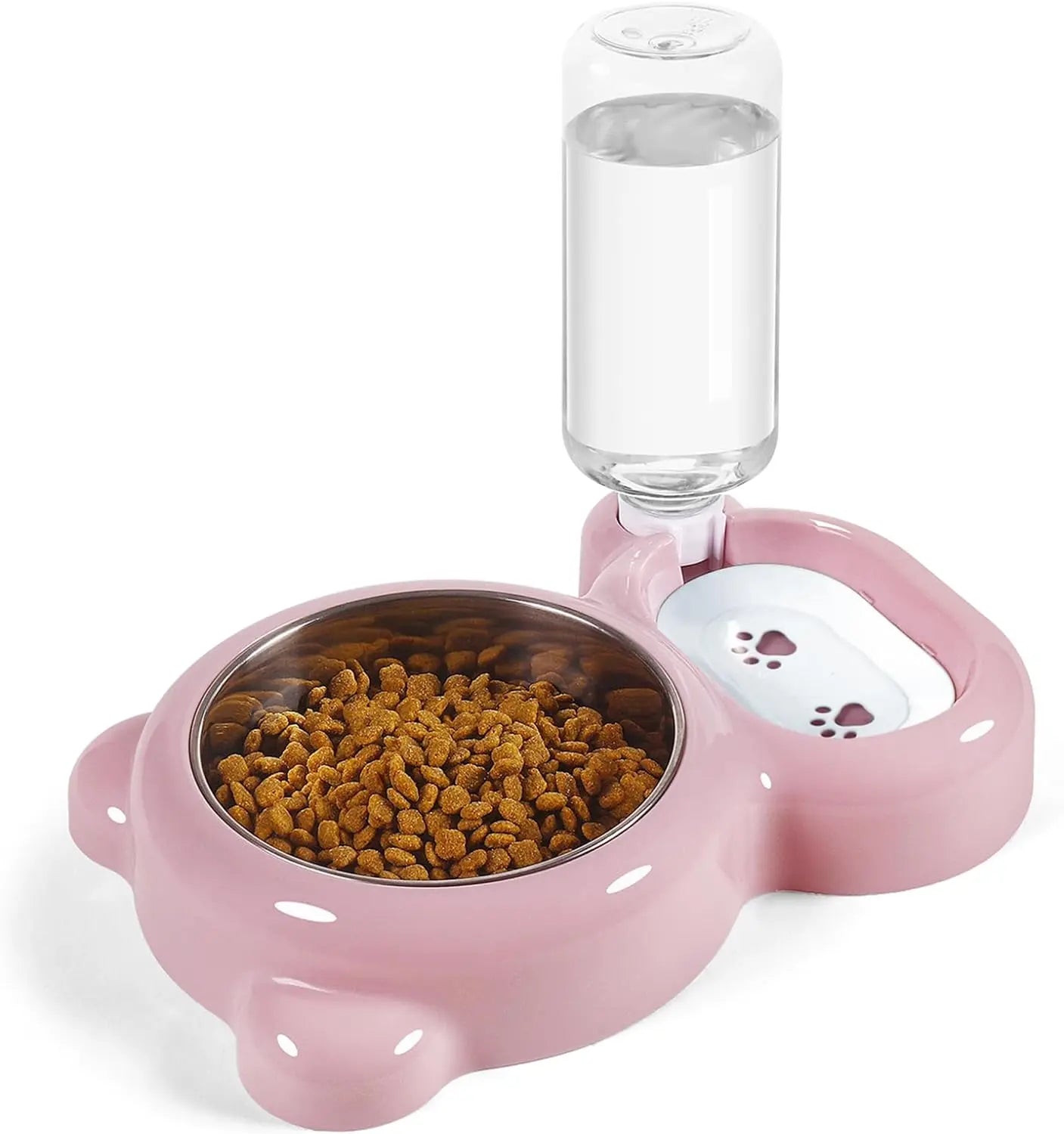 1Set Dog Bowls,Cat Food and Water Bowl Set with Water Dispenser and Stainless Steel Bowl for Cats and Small Dogs Summervibes