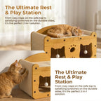 Durable Vertical Cat Scratching Post & Playhouse - Multi-Functional TV Design, Scratch-Resistant Cat Claw Toy for Active Kittens and Cats